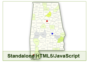 Interactive Map of Alabama - HTML5/JavaScript