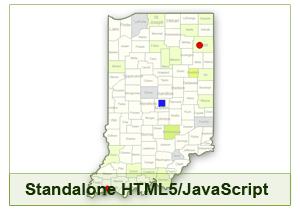 Interactive Map of Indiana - HTML5/JavaScript