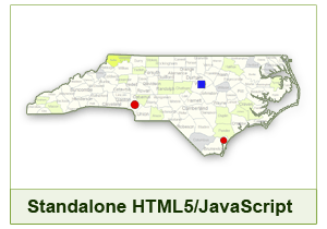 Interactive Map of North Carolina - HTML5/JavaScript
