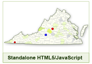 Interactive Map of Virginia - HTML5/JavaScript