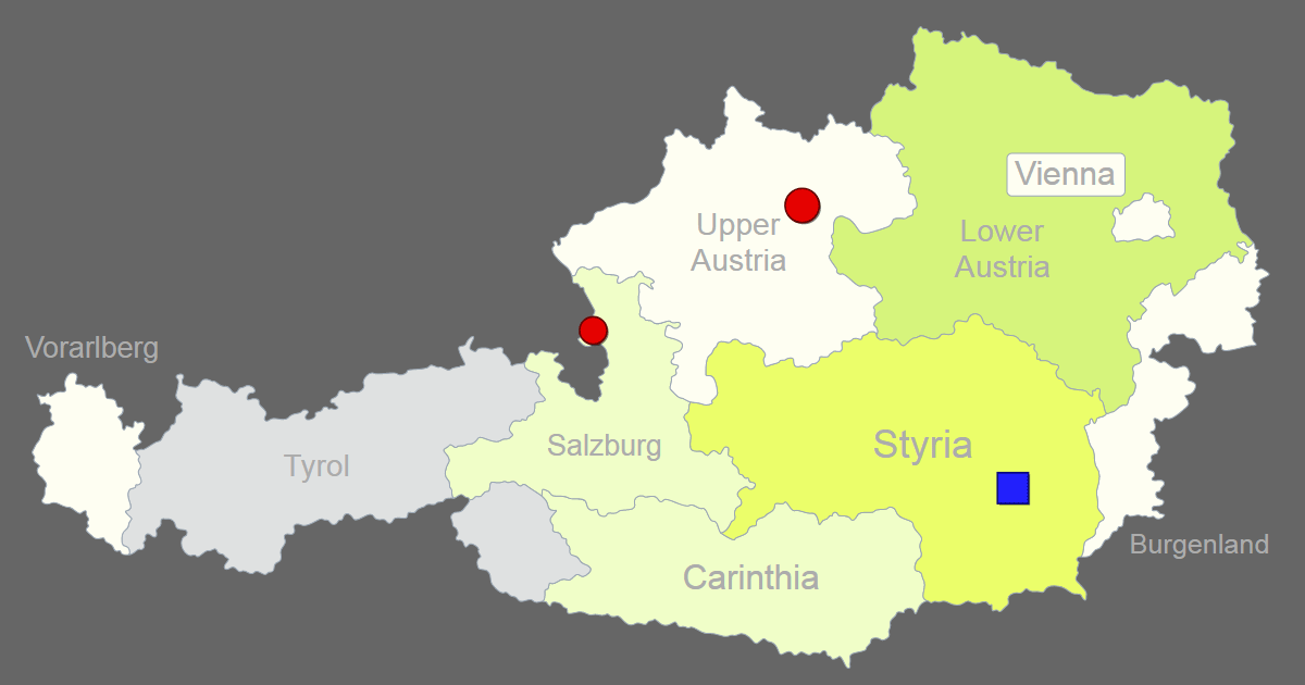 Interactive Map of Austria [Clickable States/Cities]