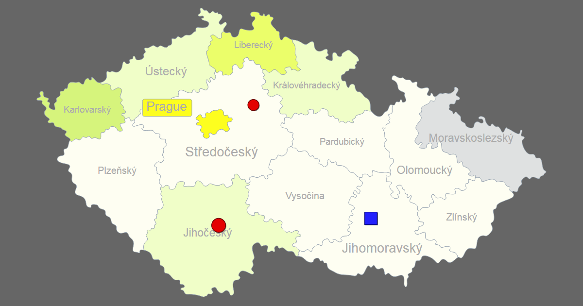 Interactive Map of Czech Republic [Clickable Regions/Cities]