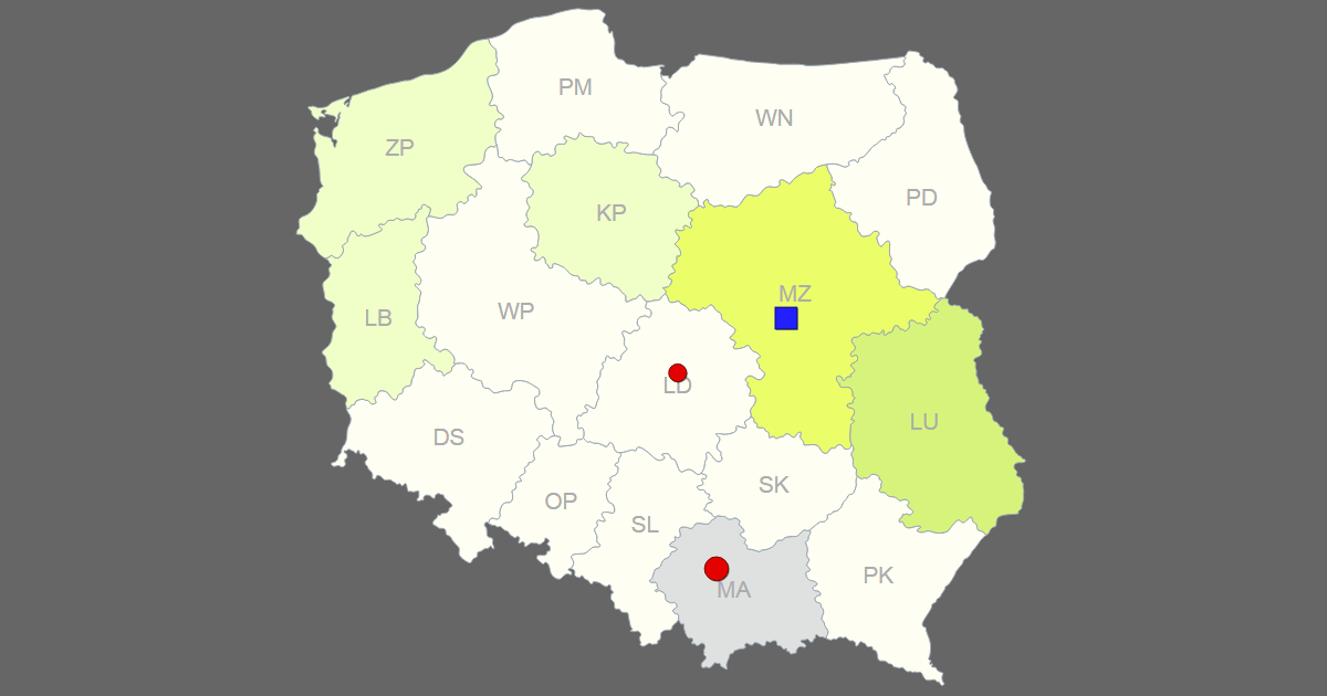 Interactive Map of Poland [Clickable Voivodeships/Cities]