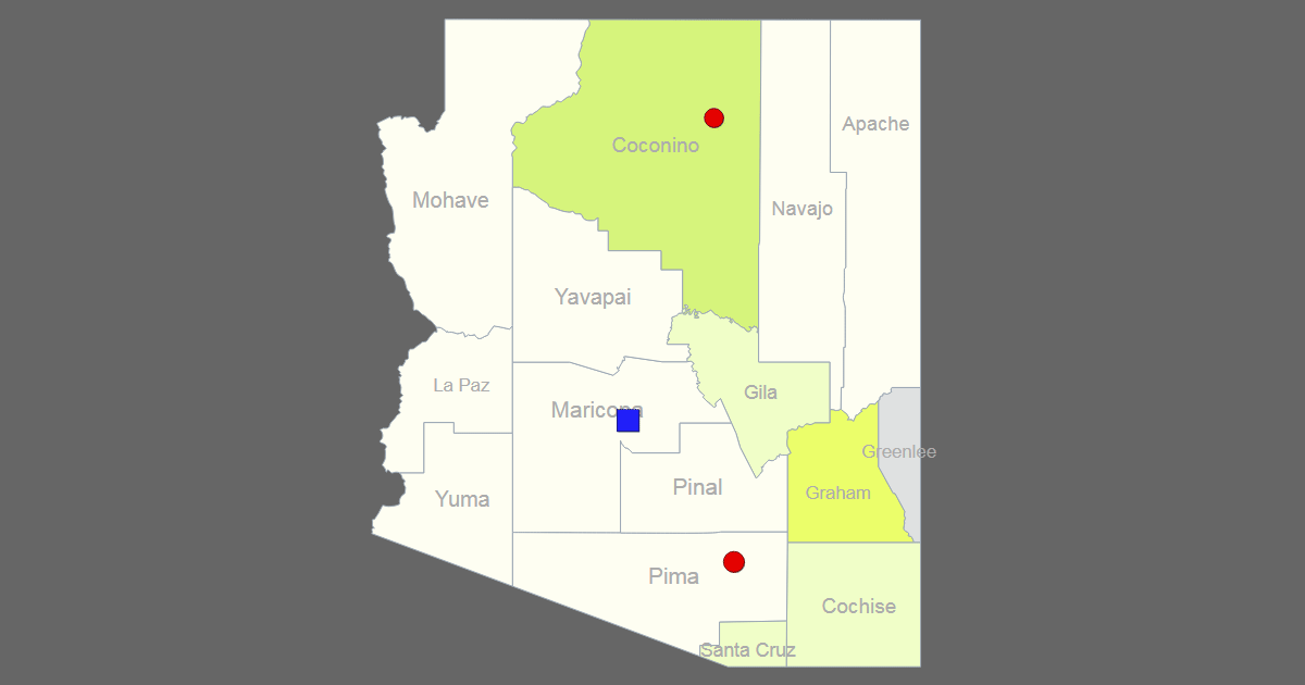 Interactive Map of Arizona [Clickable Counties / Cities]